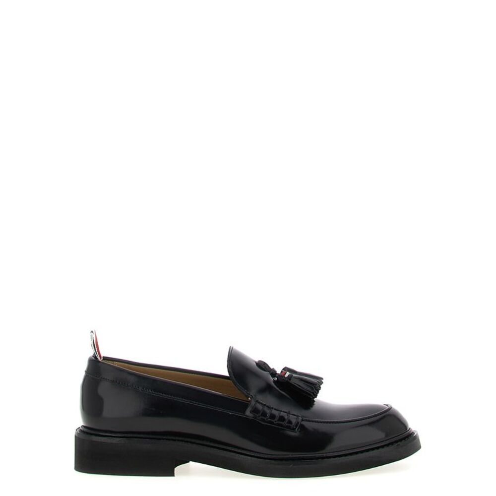 Thom Browne Black Calfskin Slip-On Women's Loafers